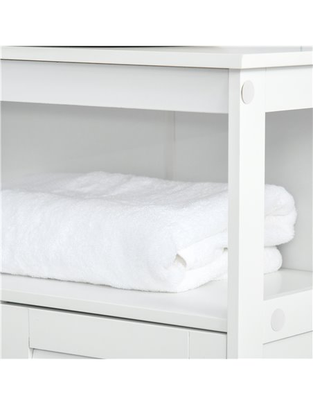 Kleankin Freestanding Bathroom Storage Cabinet with Double Shutter Doors, White - pic 21055 | FastDaddyshop