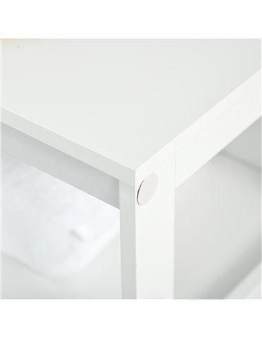 Kleankin Freestanding Bathroom Storage Cabinet with Double Shutter Doors, White