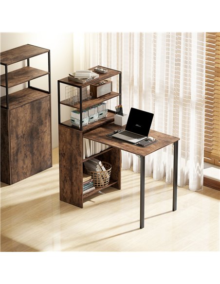 HOMCOM Folding Shelf and Work Table - Brown/Black - pic 210583 | FastDaddyshop
