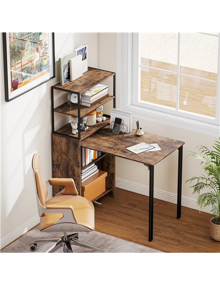 HOMCOM Folding Shelf and Work Table - Brown/Black - pic 210589 | FastDaddyshop