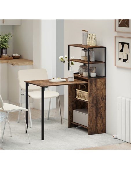 HOMCOM Folding Shelf and Work Table - Brown/Black - pic 210590 | FastDaddyshop