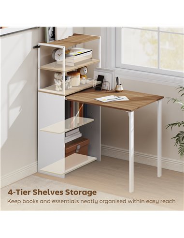 HOMCOM Folding Shelf and Work Table - Natural