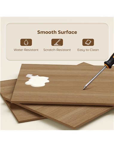 HOMCOM Folding Shelf and Work Table - Natural