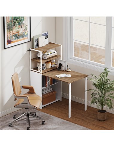 HOMCOM Folding Shelf and Work Table - Natural