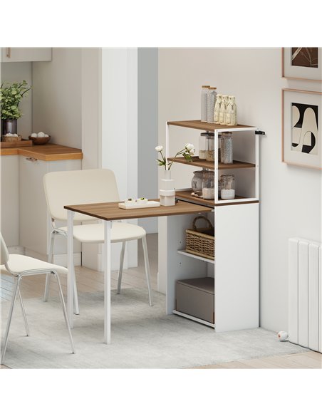 HOMCOM Folding Shelf and Work Table - Natural - pic 210599 | FastDaddyshop