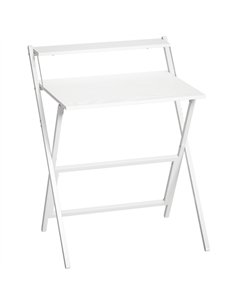 HOMCOM 70 cm Folding Computer Desk with Monitor Shelf - White