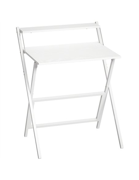HOMCOM 70 cm Folding Computer Desk with Monitor Shelf - White - pic 210618 | FastDaddyshop