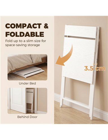 HOMCOM 70 cm Folding Computer Desk with Monitor Shelf - White