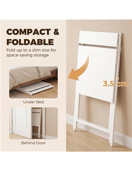 HOMCOM 70 cm Folding Computer Desk with Monitor Shelf - White - pic 210621 | FastDaddyshop