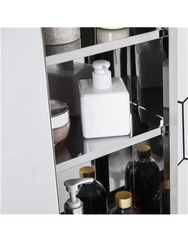 Kleankin On-Wall Mounted Bathroom Storage Cabinet with Sliding Mirror Door, Silver