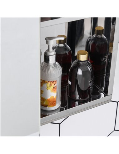 Kleankin On-Wall Mounted Bathroom Storage Cabinet with Sliding Mirror Door, Silver