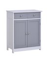 Kleankin Bathroom Storage Cabinet with 2 Drawers, Adjustable Shelf, Grey and White