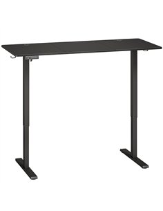 HOMCOM Standing Desk Memory Control Height Adjustable Desk 2 Cable Holes LED Display Sit Stand Desk Black