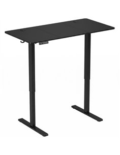 HOMCOM Standing Desk Memory Control Height Adjustable Desk 2 Cable Holes LED Display Sit Stand Desk Black