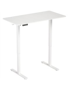 HOMCOM Standing Desk Memory Control Height Adjustable Desk 2 Cable Holes LED Display Sit Stand Desk White
