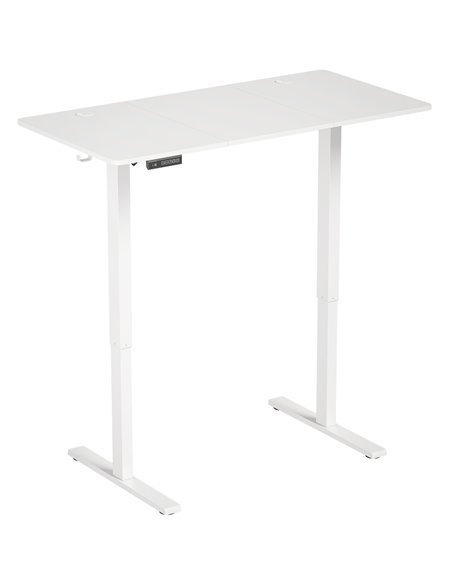 HOMCOM Standing Desk Memory Control Height Adjustable Desk 2 Cable Holes LED Display Sit Stand Desk White - pic 210699 | FastDaddyshop