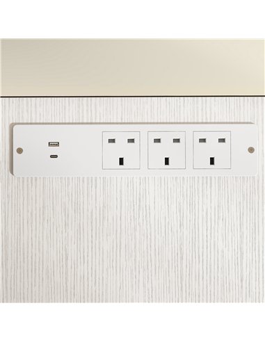 HOMCOM L Shaped Gaming Desk Reversible Power Outlets Corner Desk Storage Drawers Monitor Shelf 150 cm White