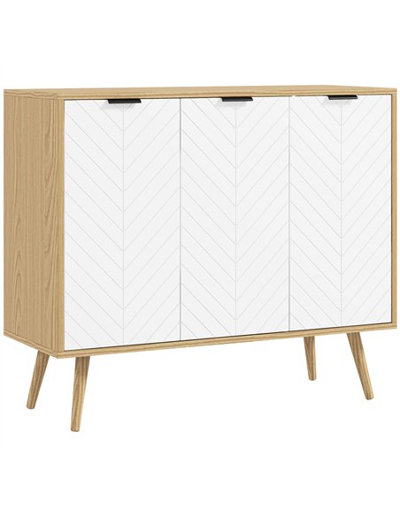 HOMCOM Modern Sideboard and Buffet, Dining Room Cabinet with Adjustable Shelves and 3 Doors, White - pic 210744 | FastDaddyshop