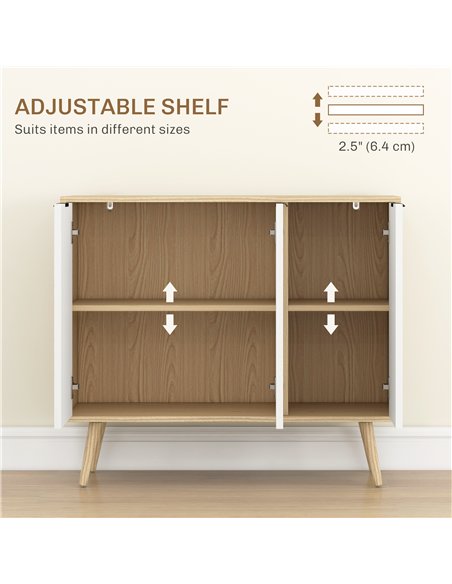 HOMCOM Modern Sideboard and Buffet, Dining Room Cabinet with Adjustable Shelves and 3 Doors, White - pic 210749 | FastDaddyshop