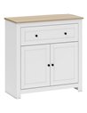HOMCOM Sideboard Storage Cabinet, Morden Kitchen Cupboard with Adjustable Shelf, Drawer and Double Doors, Sideboard for Living R