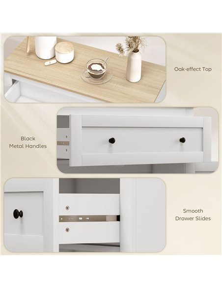 HOMCOM Sideboard Storage Cabinet, Morden Kitchen Cupboard with Adjustable Shelf, Drawer and Double Doors, Sideboard for Living R - pic 210759 | FastDaddyshop