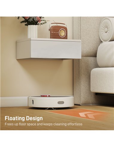 HOMCOM Floating Bedside Table Set of 2, Wall-Mounted Nightstand with High Gloss Finish & Storage Drawer, White