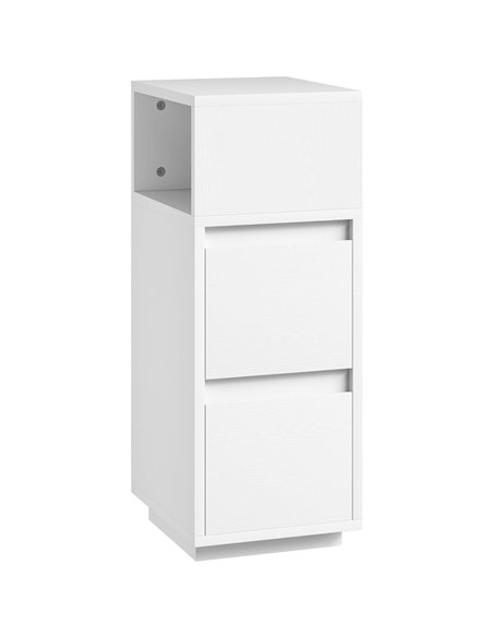 HOMCOM Slim Bedside Table, Narrow Bedside Cabinet with Open Shelf and 2 Drawers for Bedroom, Living Room, White - pic 210780 | FastDaddyshop