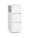 HOMCOM Slim Bedside Table, Narrow Bedside Cabinet with Open Shelf and 2 Drawers for Bedroom, Living Room, White