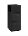 HOMCOM Slim Bedside Table, Narrow Bedside Cabinet with Open Shelf and 2 Drawers for Bedroom, Living Room, Black