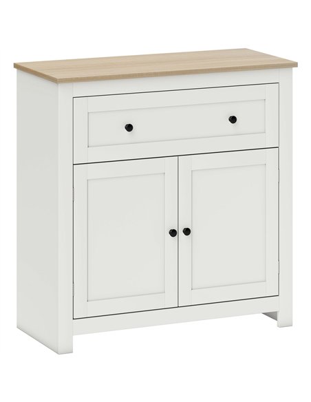 HOMCOM Sideboard Storage Cabinet, Modern Kitchen Cupboard with Adjustable Shelf, Drawer and Double Doors, Cream White - pic 210807 | FastDaddyshop