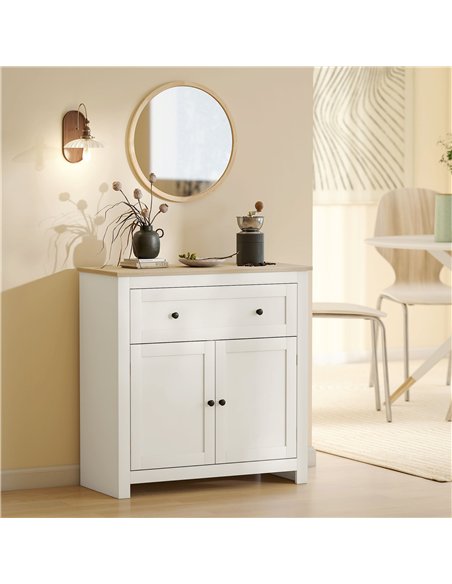 HOMCOM Sideboard Storage Cabinet, Modern Kitchen Cupboard with Adjustable Shelf, Drawer and Double Doors, Cream White - pic 210815 | FastDaddyshop