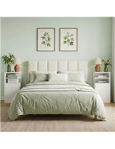 HOMCOM Slim Bedside Table Set of 2, Narrow Bedside Cabinet with Open Cubbies and Cupboard for Bedroom Living Room, White 2