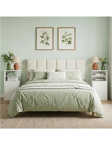 HOMCOM Slim Bedside Table Set of 2, Narrow Bedside Cabinet with Open Cubbies and Cupboard for Bedroom Living Room, White - pic 210817 | FastDaddyshop
