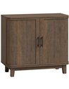 HOMCOM Sideboard Buffet Cabinet, Storage Cabinet with 2 Curved Doors, Adjustable Shelf and Legs for Dining Room, Dark Walnut