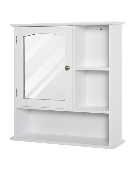 Kleankin Bathroom Wall Mount Cabinet with Mirror, Adjustable Shelf, White - pic 21084 | FastDaddyshop