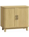 HOMCOM 80cm Sideboard Buffet Cabinet, Storage Cabinet with 2 Curved Doors, Adjustable Shelf and Legs for Dining Room, Oak