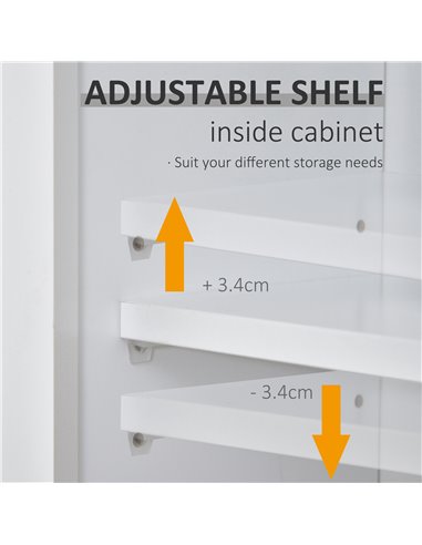 Kleankin Bathroom Wall Mount Cabinet with Mirror, Adjustable Shelf, White