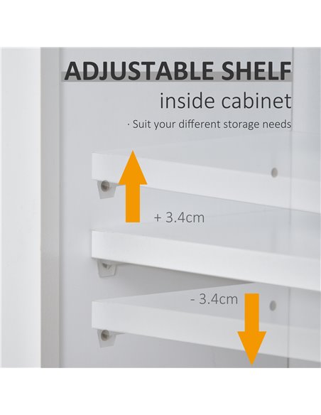 Kleankin Bathroom Wall Mount Cabinet with Mirror, Adjustable Shelf, White - pic 21088 | FastDaddyshop