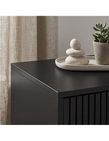 HOMCOM Bedside Cabinet, Bedside Table with 2 Drawers, Storage and Steel Legs for Bedroom, Living Room, Black