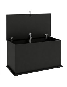 HOMCOM Storage Chest, 102L Blanket Box, Shoe Bench with Safety Hinged Lid, Bed End Bench for Bedroom, 80 x 40 x 45cm, Black