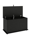HOMCOM Storage Chest, 102L Blanket Box, Shoe Bench with Safety Hinged Lid, Bed End Bench for Bedroom, 80 x 40 x 45cm, Black