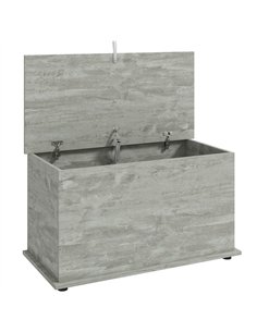 HOMCOM Storage Chest, 102L Blanket Box, Shoe Bench with Safety Hinged Lid, Bed End Bench for Bedroom, 80 x 40 x 45cm, Grey