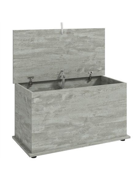 HOMCOM Storage Chest, 102L Blanket Box, Shoe Bench with Safety Hinged Lid, Bed End Bench for Bedroom, 80 x 40 x 45cm, Grey - pic 210951 | FastDaddyshop