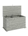 HOMCOM Storage Chest, 102L Blanket Box, Shoe Bench with Safety Hinged Lid, Bed End Bench for Bedroom, 80 x 40 x 45cm, Grey
