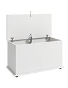 HOMCOM Storage Chest, 102L Blanket Box, Shoe Bench with Safety Hinged Lid, Bed End Bench for Bedroom, 80 x 40 x 45cm, White