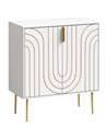 HOMCOM Modern Kitchen Cupboard, Storage Cabinet with 2 Doors, Adjustable Shelf and Metal Legs, White