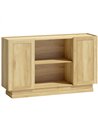 HOMCOM Sideboard Buffet Cabinet, 133 cm Storage Cabinet with 2 Open Shelves, 2 Cupboards and Soft Close Doors, Natural