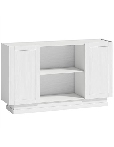 HOMCOM Sideboard Buffet Cabinet, 133 cm Storage Cabinet with 2 Open Shelves, 2 Cupboards and Soft Close Doors, White - pic 211005 | FastDaddyshop