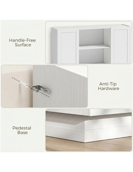 HOMCOM Sideboard Buffet Cabinet, 133 cm Storage Cabinet with 2 Open Shelves, 2 Cupboards and Soft Close Doors, White - pic 211010 | FastDaddyshop