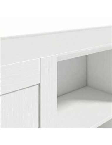 HOMCOM Sideboard Buffet Cabinet, 133 cm Storage Cabinet with 2 Open Shelves, 2 Cupboards and Soft Close Doors, White